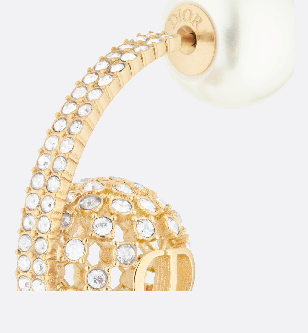 18K Dior Tribales White Resin Pearls Earrings