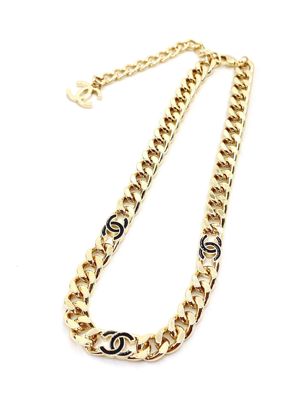 18K Black  Chanel Chain Necklace