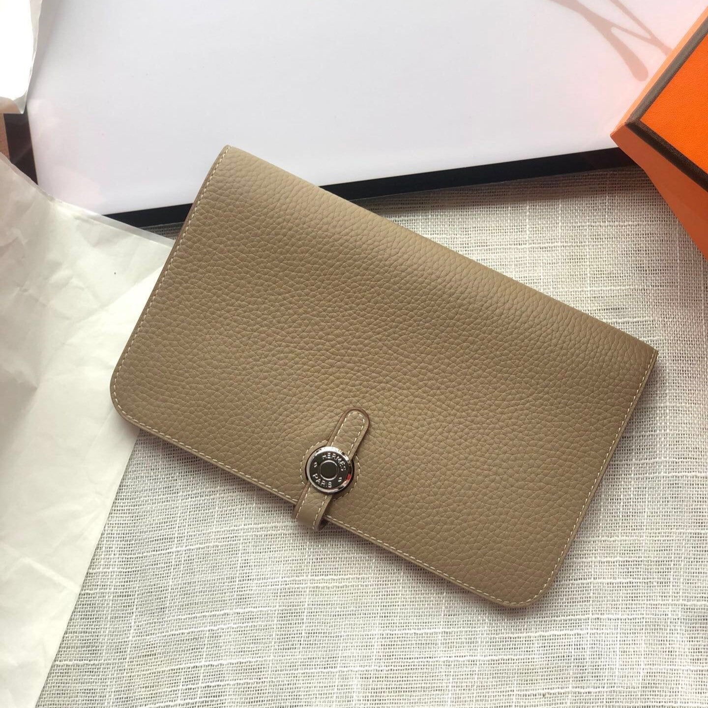 HERMES Dogon Wallet 20 Brown Togo Shw
