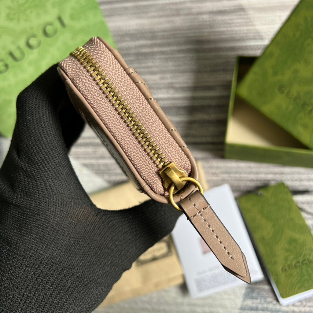 GUCCI MARMONT MINI 11 WALLET BEIGE CALFSKIN