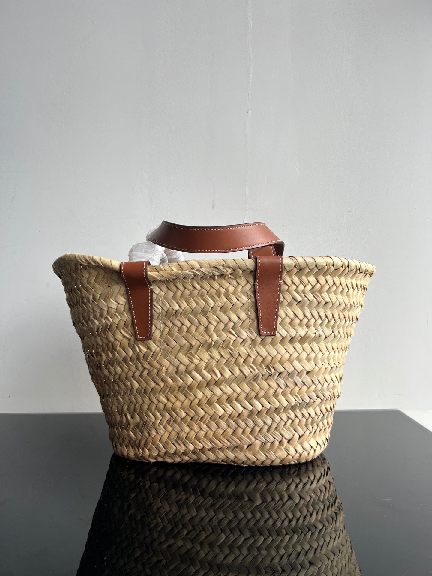 CELINE TRIOMPHE 35 BEIGE MOROCCAN RAFFIA FIBERS BAG