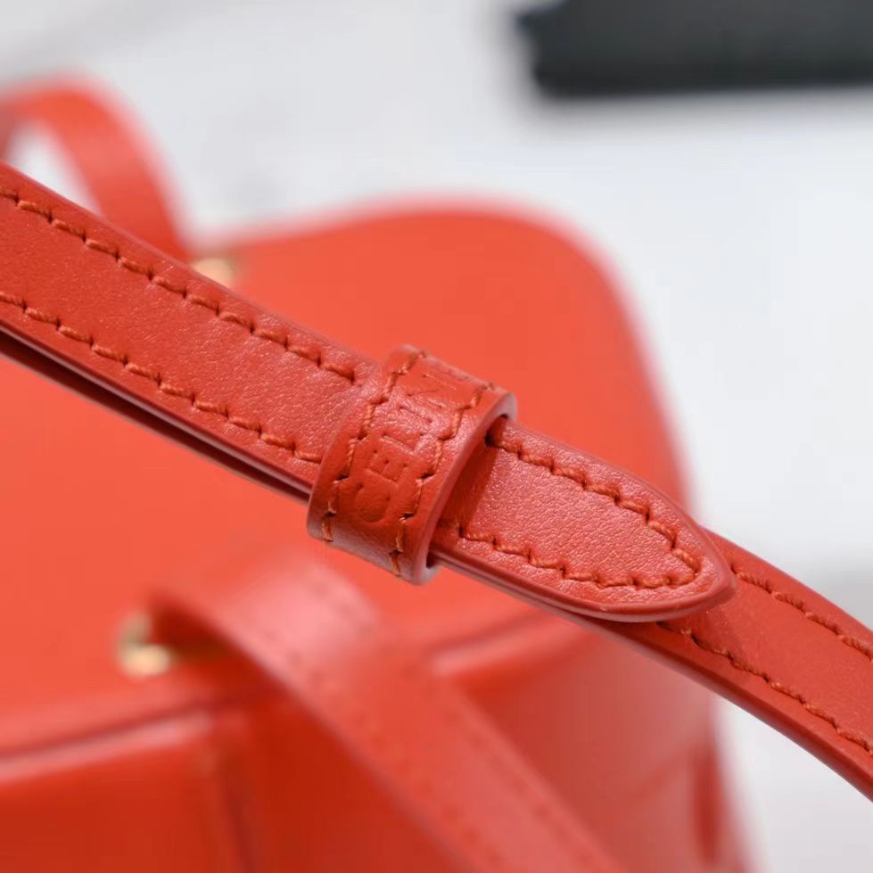 CELINE SQUARE BOX CROSSBODY BAG 11 FIRE ORANGE CALFSKIN