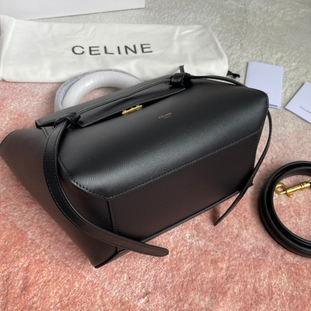 CELINE FISH BAG 24 BLACK COWHIDE LEATHER