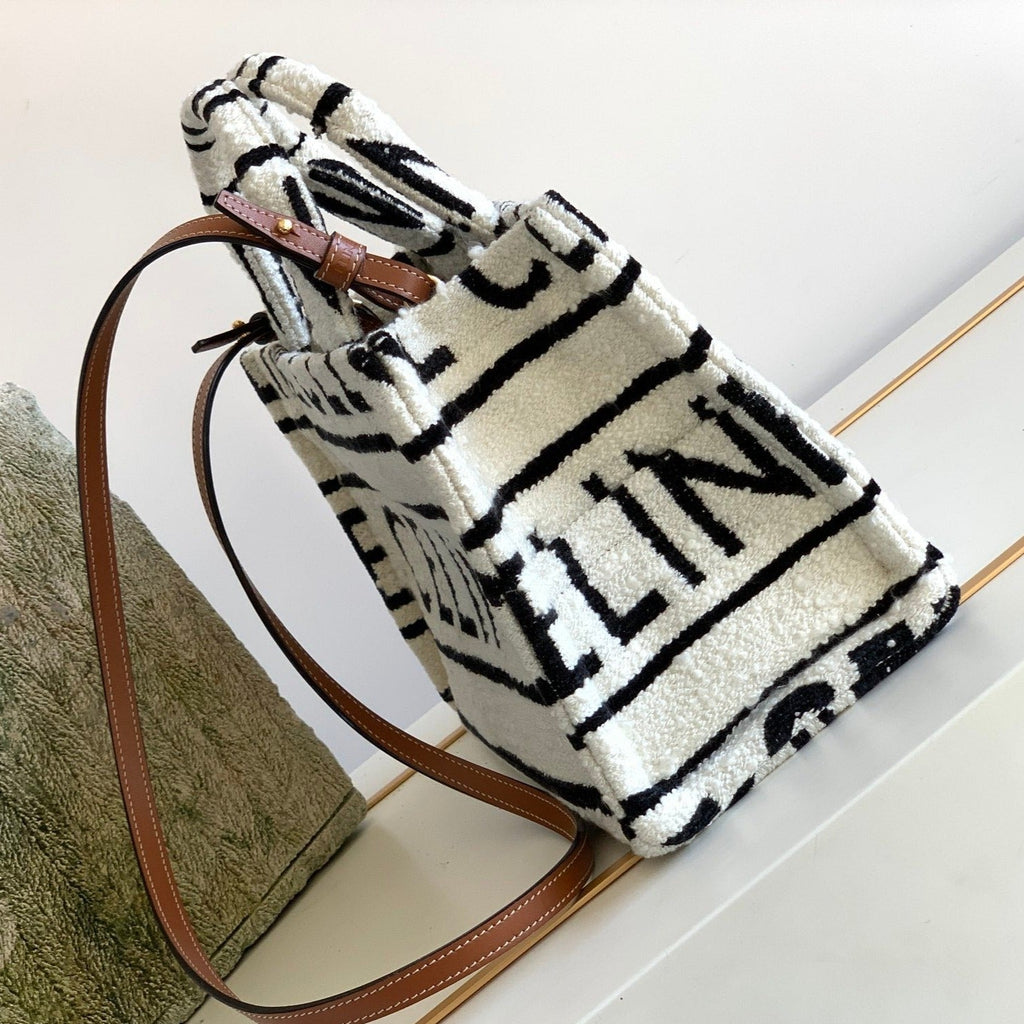 CELINE TRIOMPHE 26 FABRIC WHITE BLACK