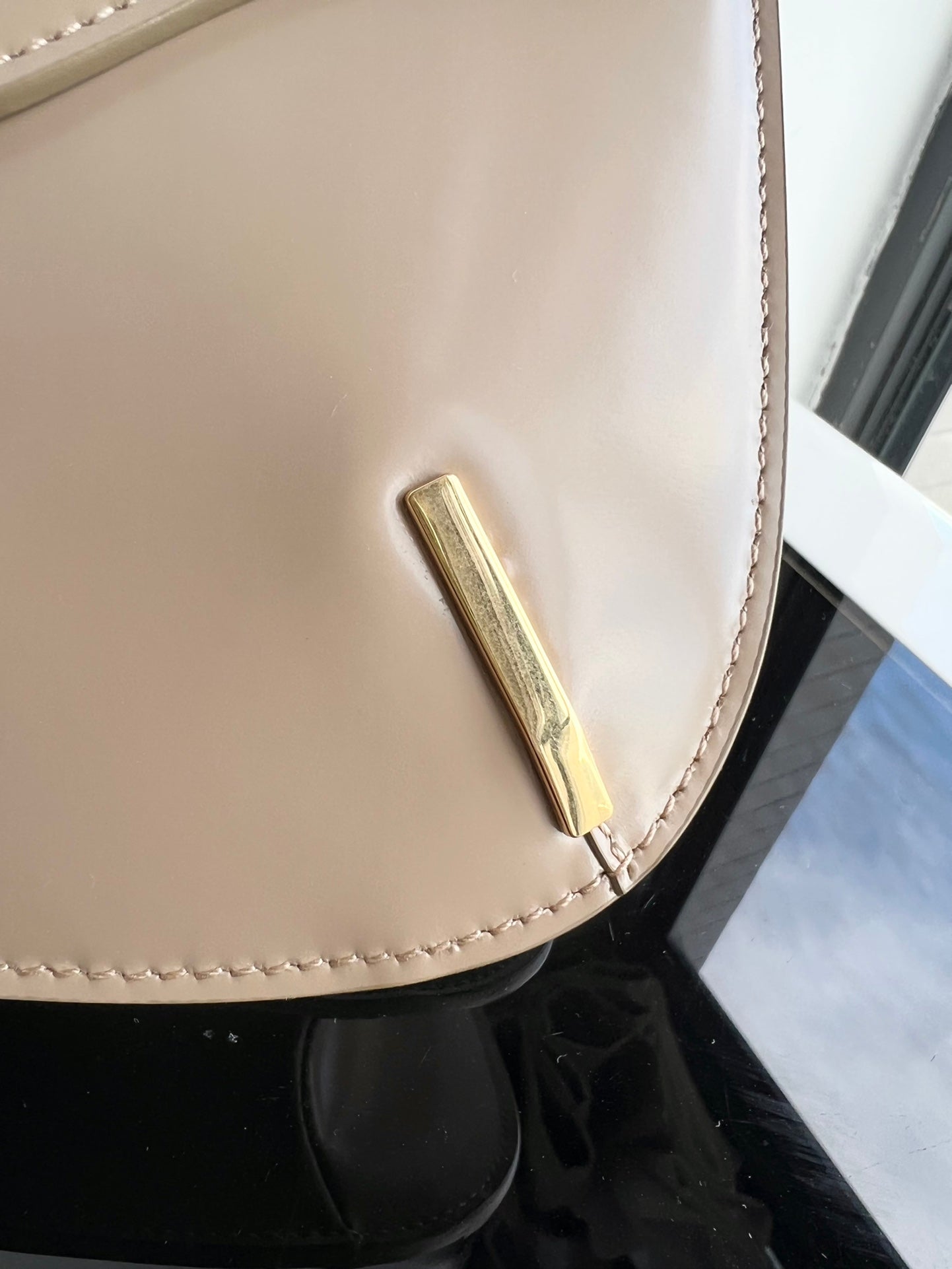 CELINE BESACE TRIPHOME 24 BEIGE CREAM GLOSSY CALFSKIN