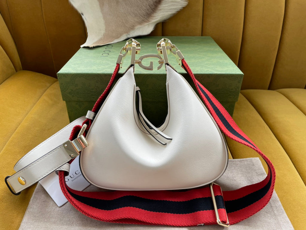 GUCCI ATTACHE 23 SMALL SHOULDER BAG WHITE CALFSKIN