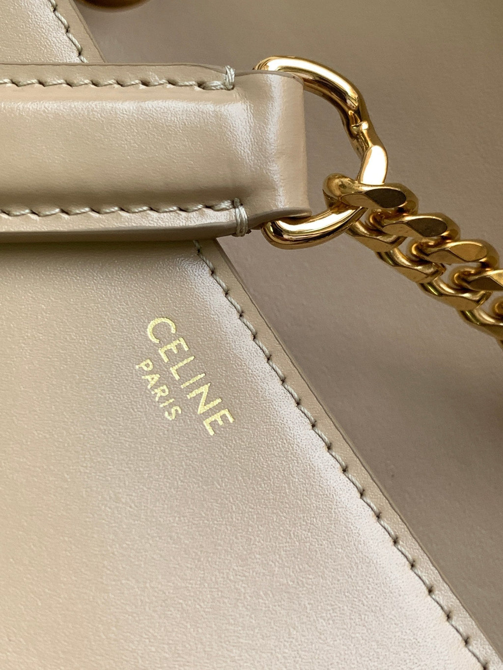 CELINE TRIOMPHE FRAME 23 BEIGE CREAM CALFSKIN