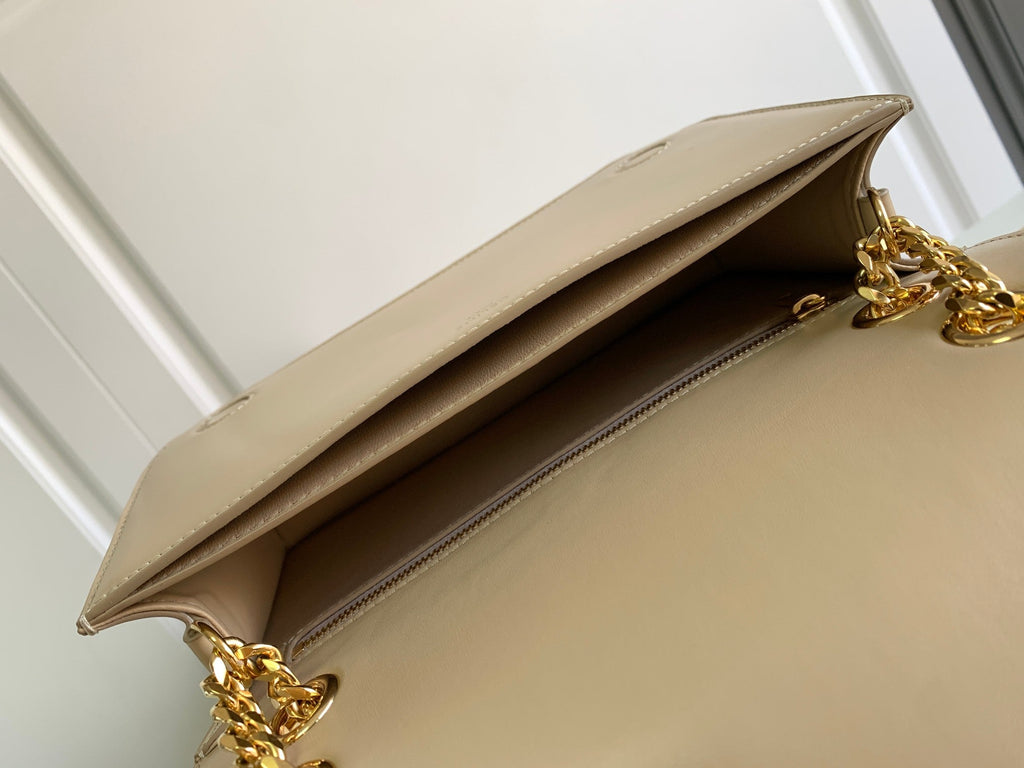 CELINE TRIOMPHE FRAME 23 BEIGE CREAM CALFSKIN