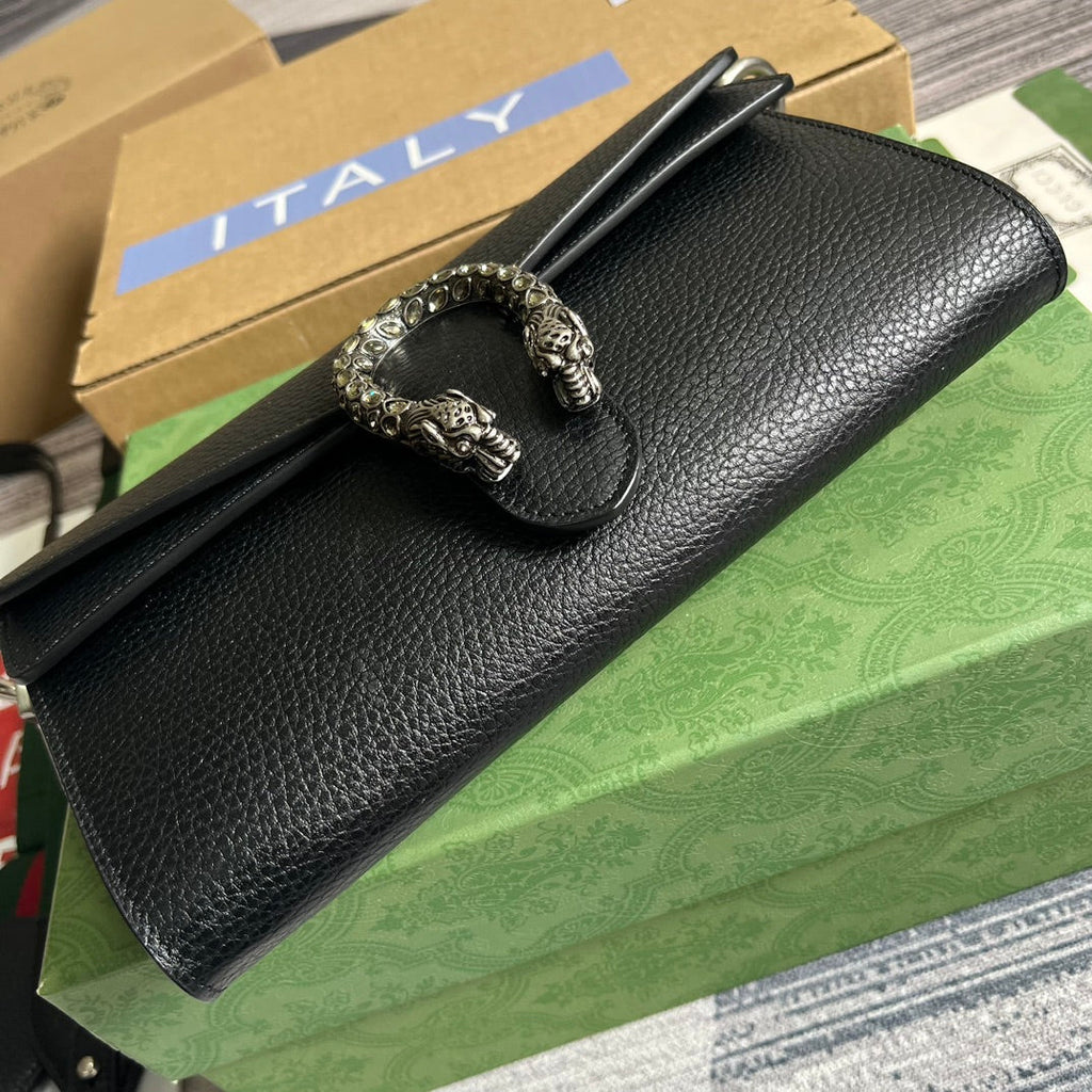 GUCCI DIONYSUS SMALL 25 BAG IN BLACK CALFSKIN