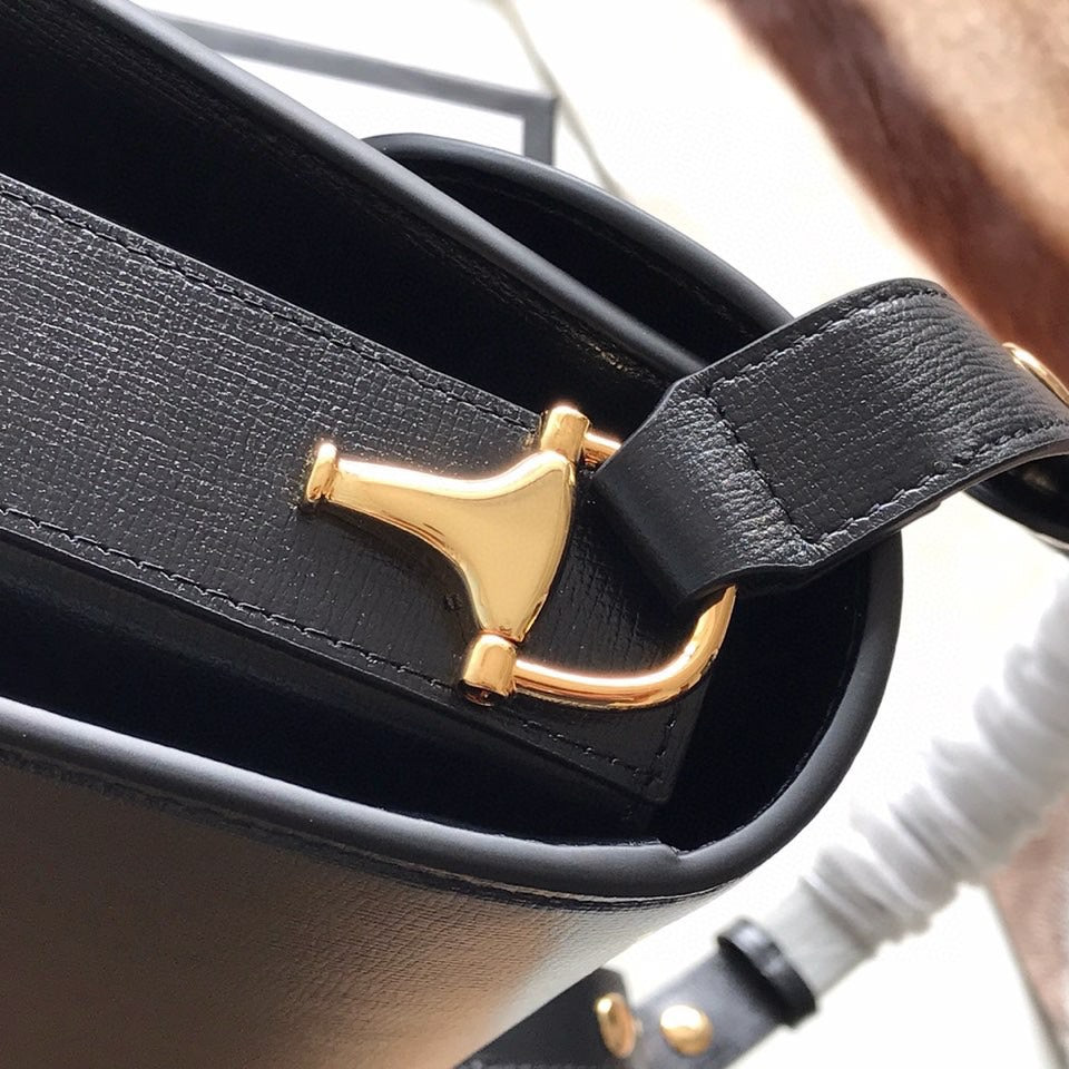 GUCCI HORSEBIT 1955 MINI BAG 25 IN BLACK CALFSKIN