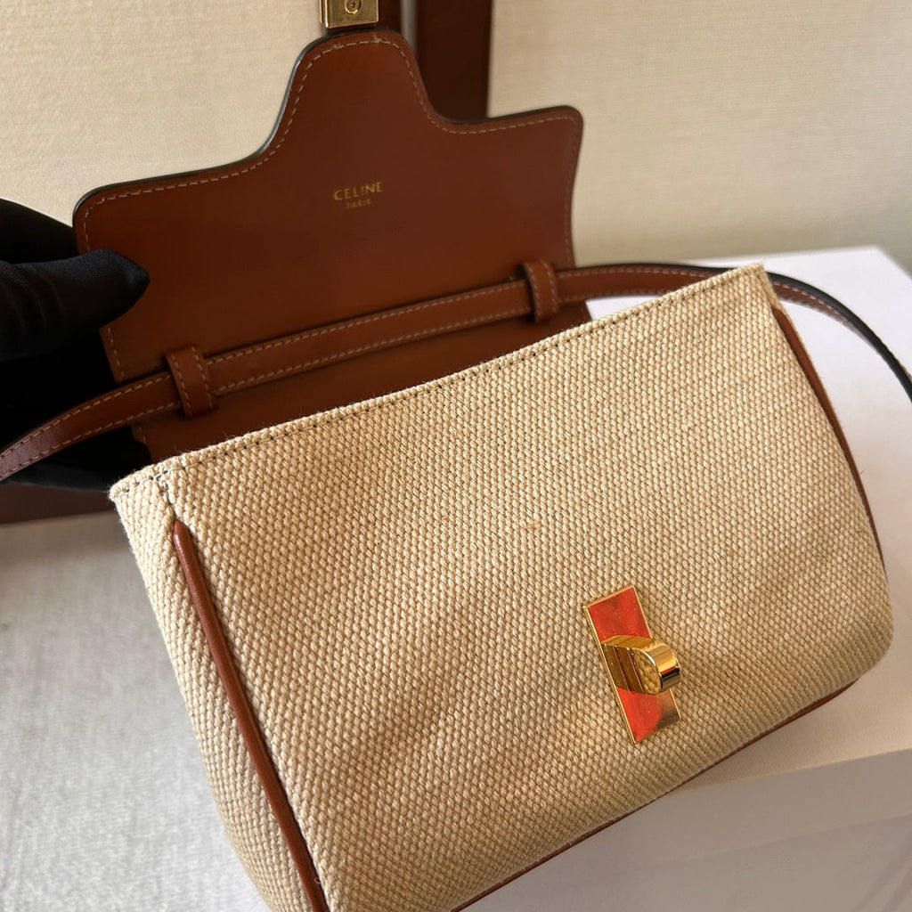 CELINE SOFT 18 BEIGE BROWN CALFSKIN