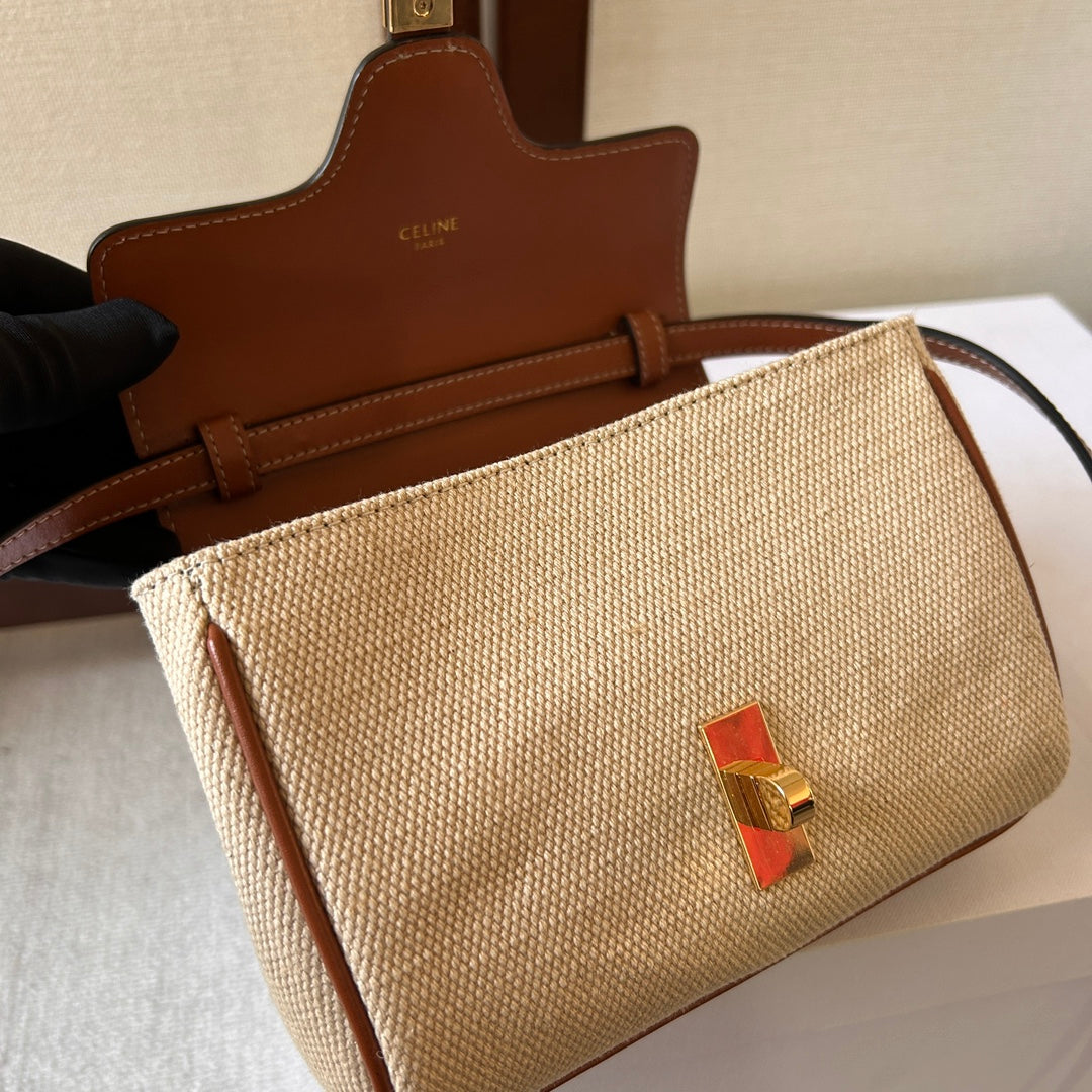 CELINE SOFT 18 BEIGE BROWN CALFSKIN