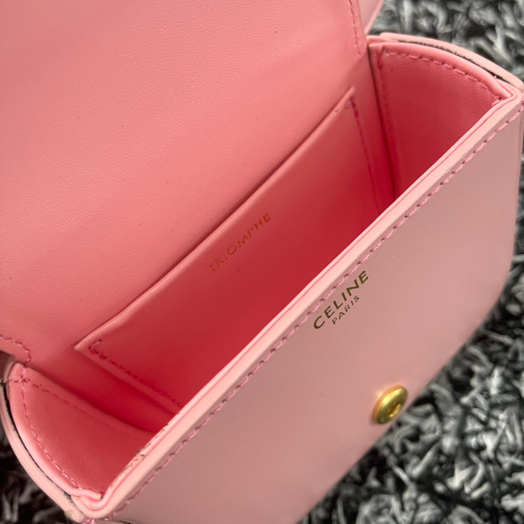 CELINE MINI TRIPHOME 11 WAIST BAG PINK PASTEL CALFSKIN