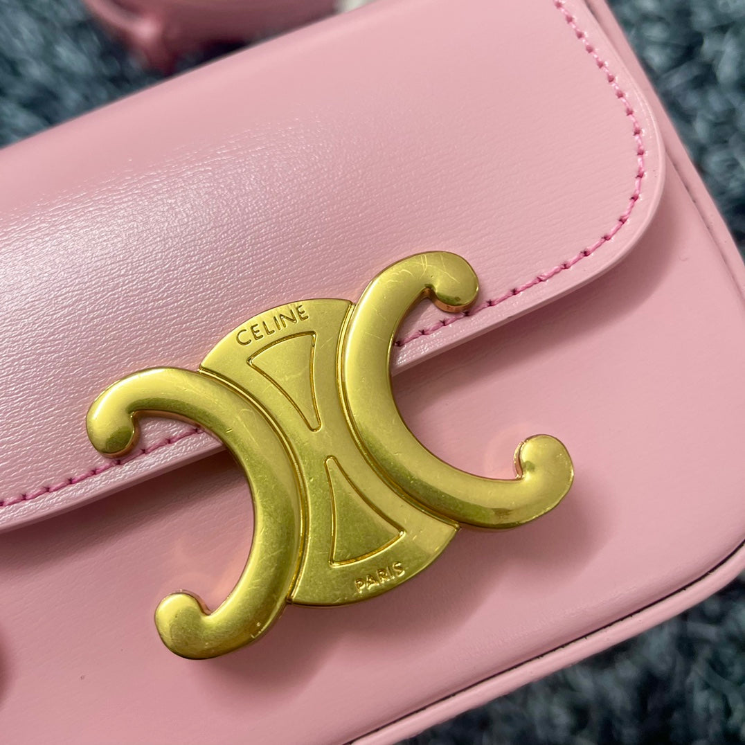 CELINE MINI TRIPHOME 11 WAIST BAG PINK PASTEL CALFSKIN
