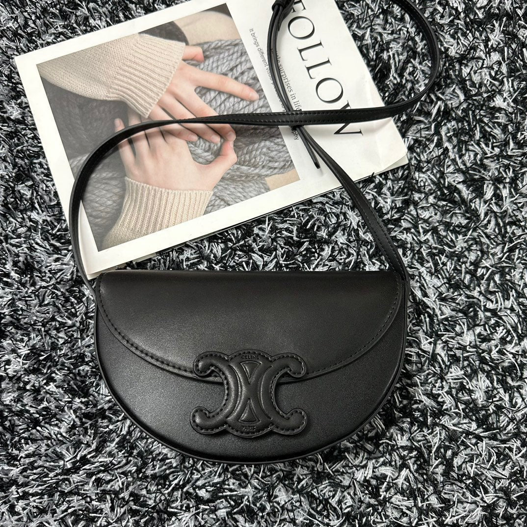 CELINE BESACE TRIPHOME 23 BLACK CALFSKIN