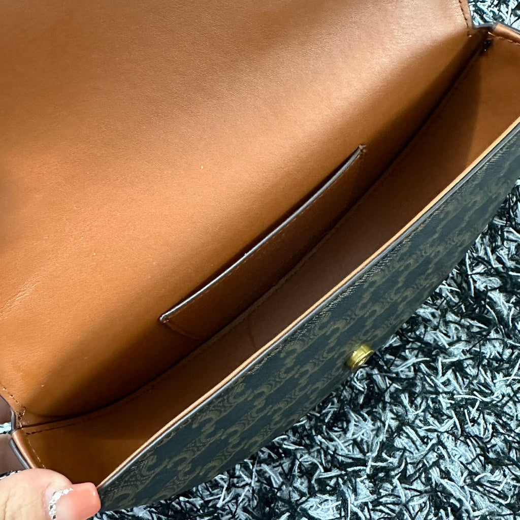 CELINE BESACE TRIPHOME 23 BLACK PATTERN CALFSKIN