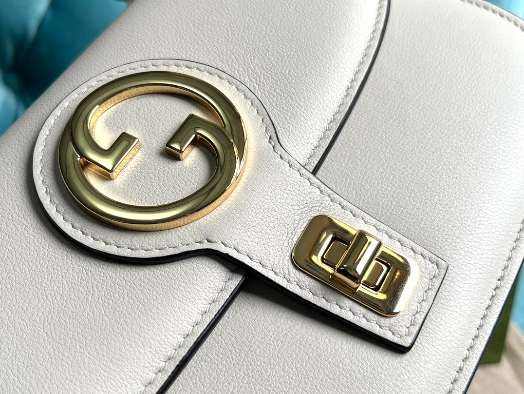 GUCCI BLONDIE 23 TOP-HANDLE BAG WHITE CALFSKIN