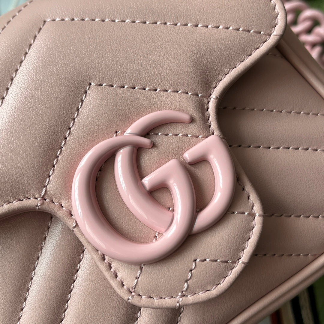 GUCCI MARMONT BAG 12 IN LIGHT PINK CALFSKIN
