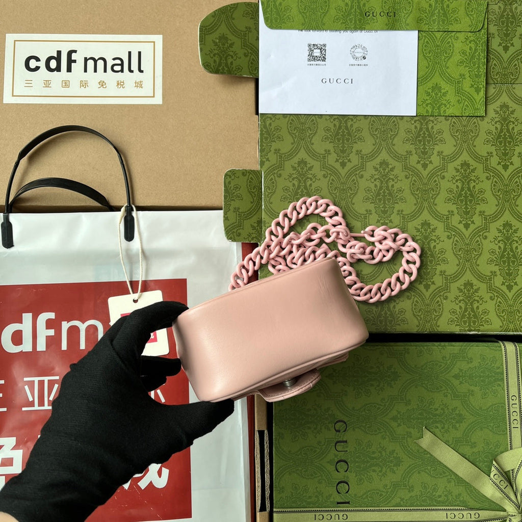 GUCCI MARMONT BAG 12 IN LIGHT PINK CALFSKIN
