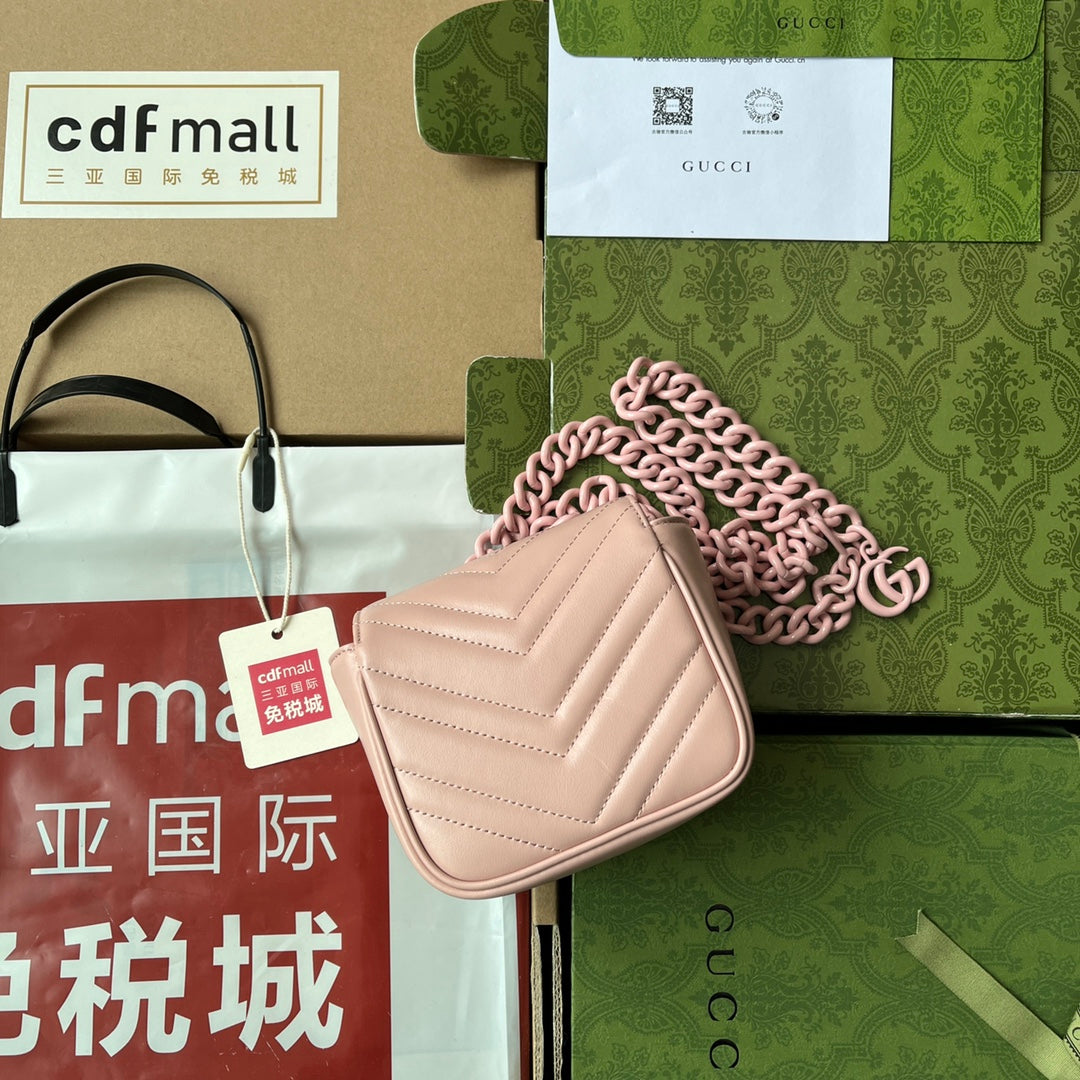 GUCCI MARMONT BAG 12 IN LIGHT PINK CALFSKIN