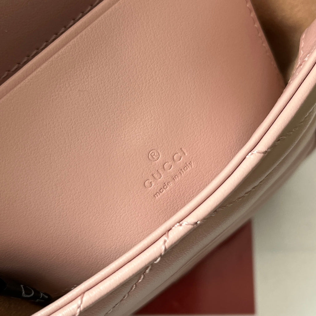 GUCCI MARMONT BAG 12 IN LIGHT PINK CALFSKIN