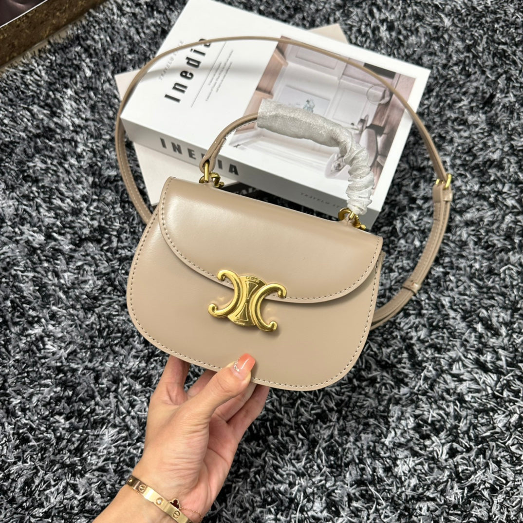 CELINE BESACE TRIPHOME 17 CALFSKIN BEIGE CREAM