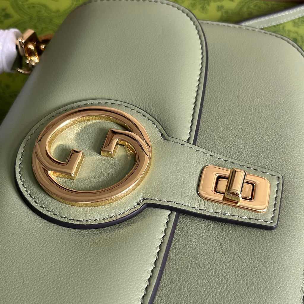 GUCCI BLONDIE 23 TOP-HANDLE BAG LIGHT GREEN CALFSKIN