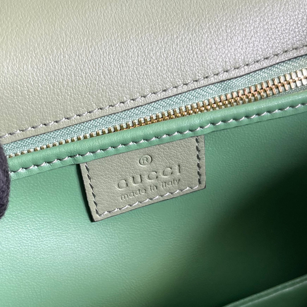 GUCCI BLONDIE 23 TOP-HANDLE BAG LIGHT GREEN CALFSKIN