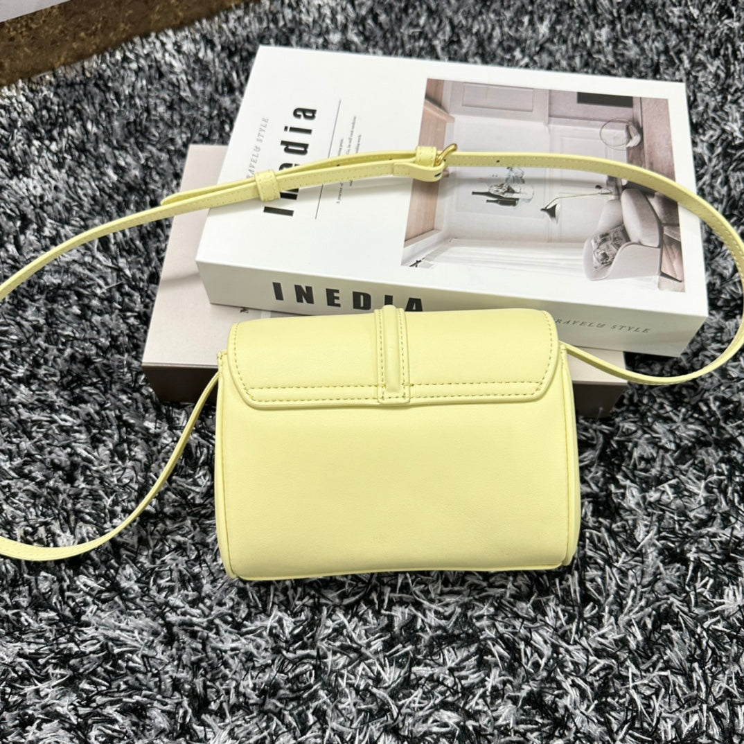 CELINE CLASSIC MINI 18 YELLOW PASTEL CALFSKIN