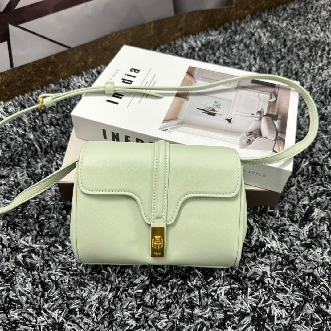 CELINE CLASSIC MINI 18 GREEN MINT CALFSKIN