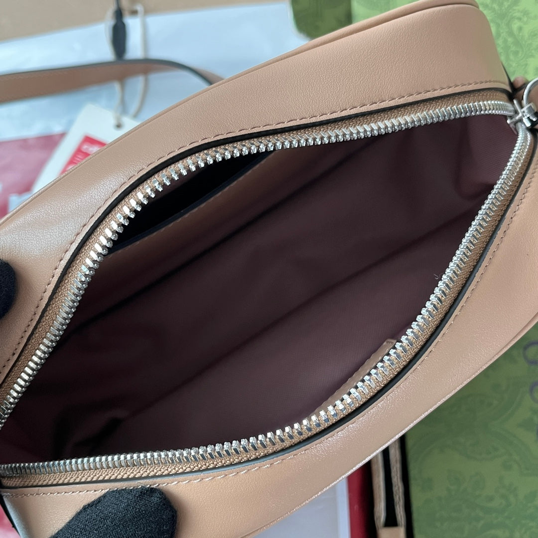 GUCCI MARMONT SHOULDER BAG 24 IN BEIGE CALFSKIN