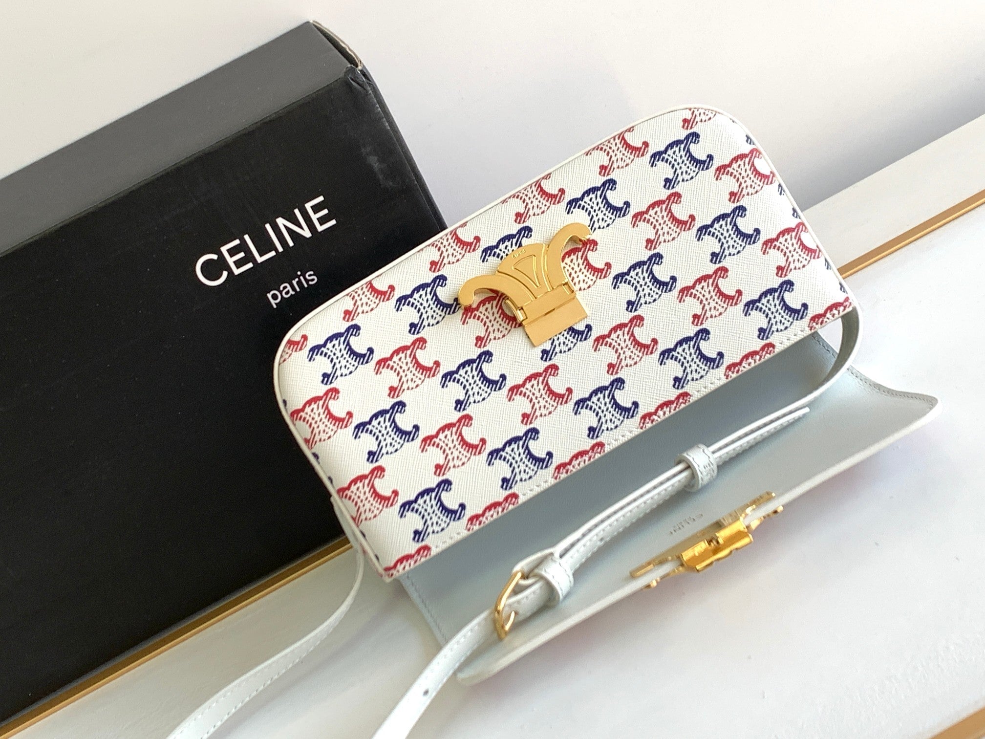 CELINE COLORFUL TRIPHOME 20 COWHIDE LEATHER