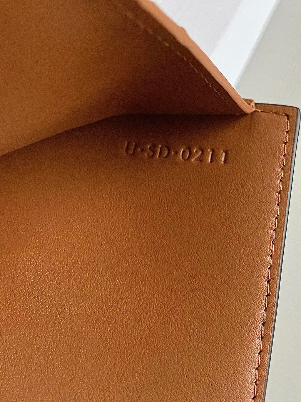 CELINE TRIPHOME 10 TRIFOLD WALLET CALFSKIN OLD FLOWER BROWN