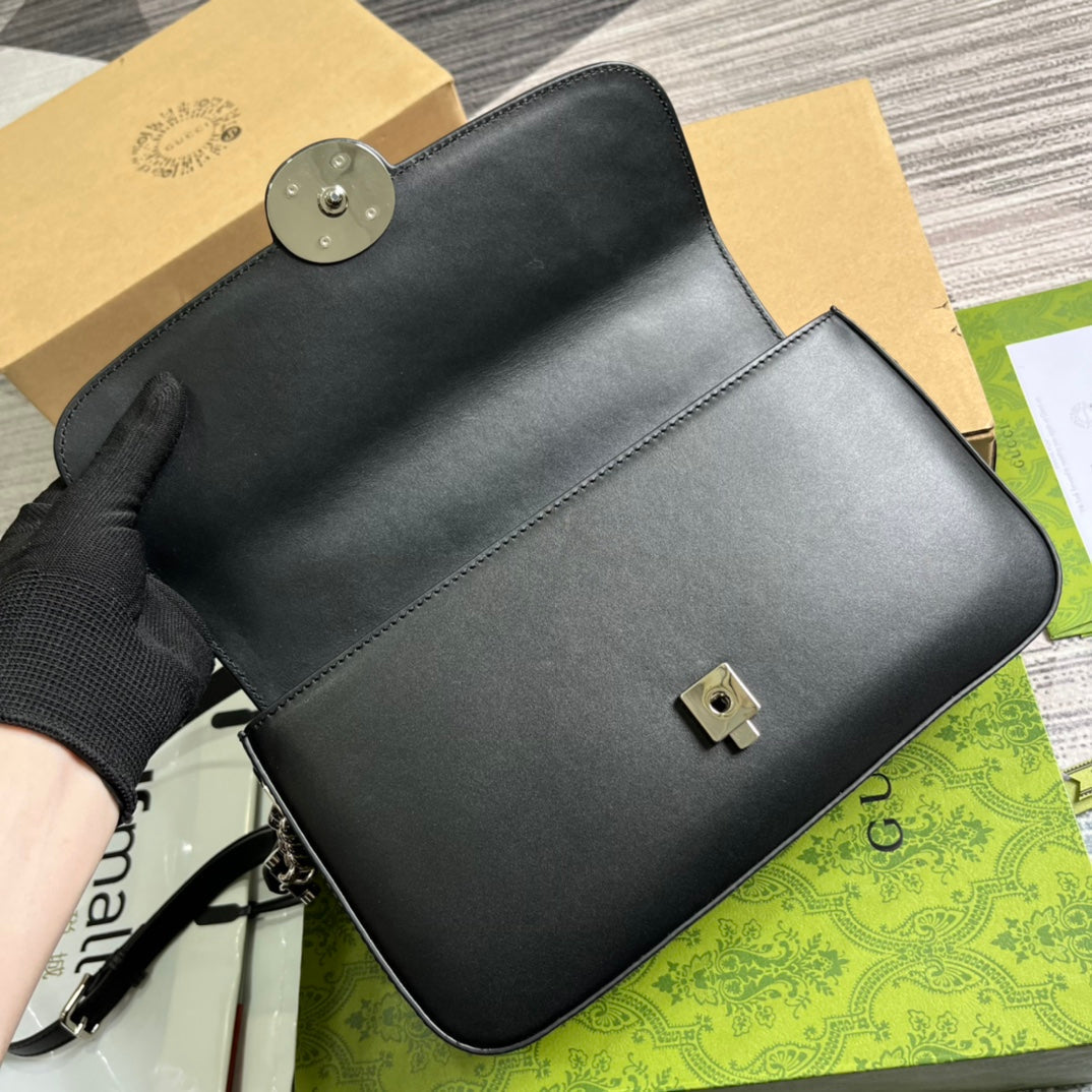 GUCCI SMALL 27 HANDBAG IN BLACK CALFSKIN
