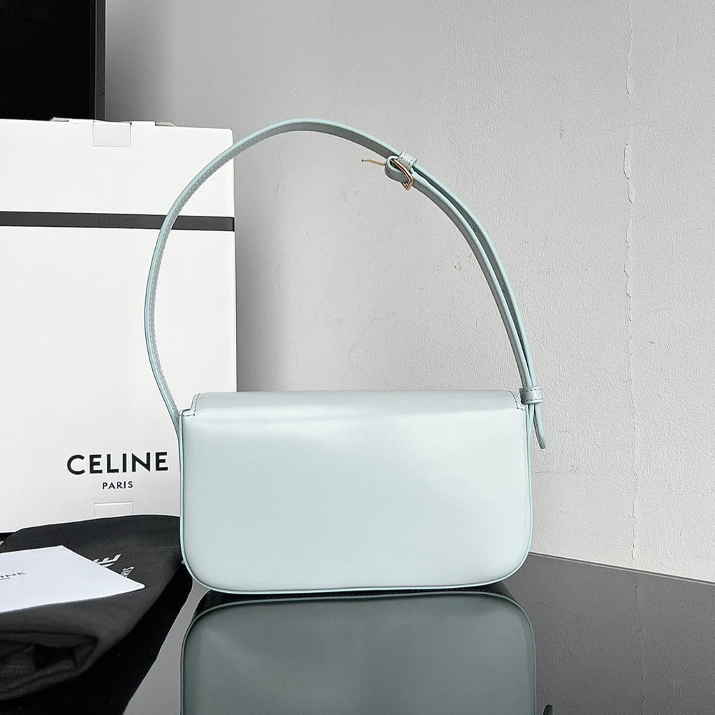 CELINE TRIOMPHE 20 BLUE PASTEL CALFSKIN