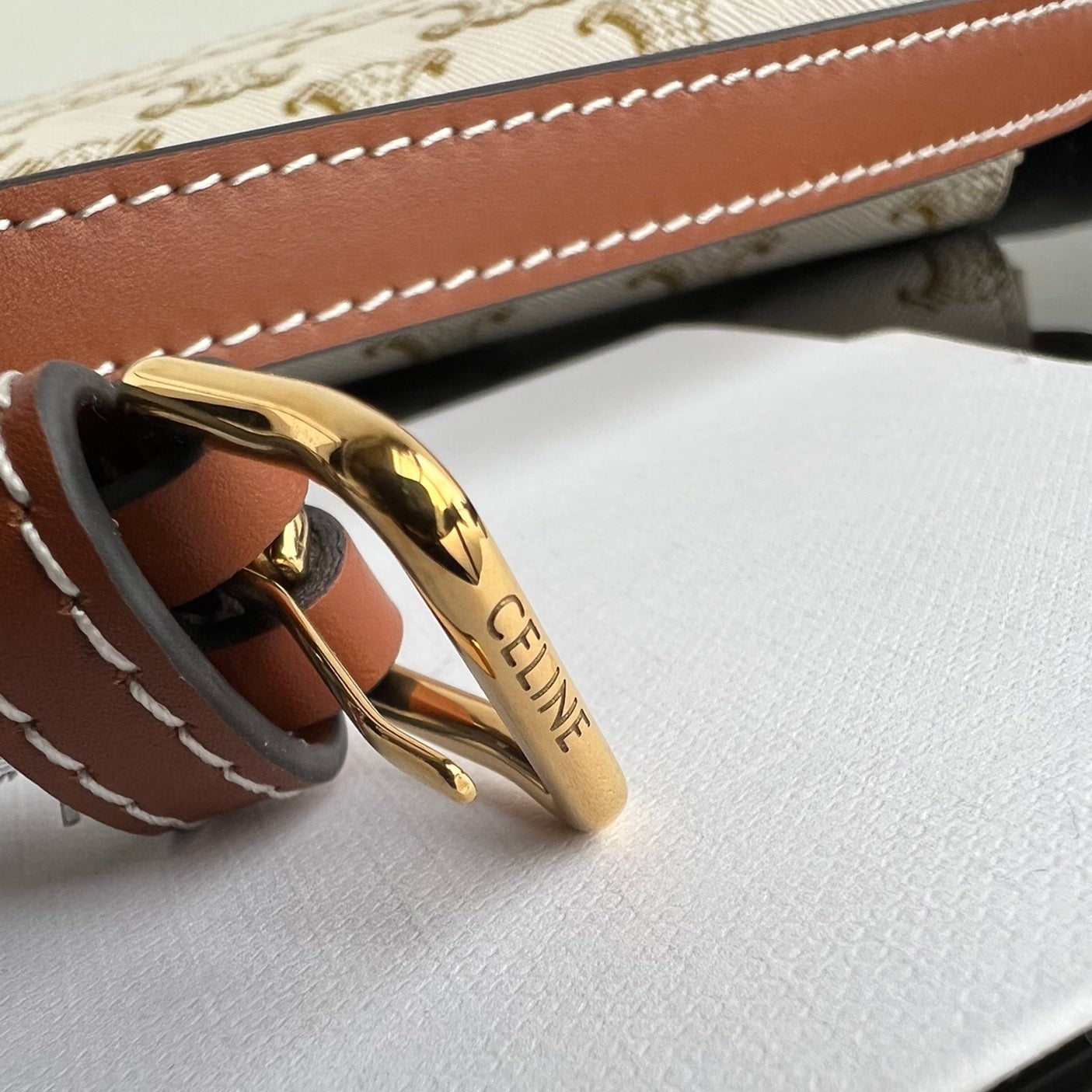 CELINE TRIOMPHE 20 WHITE PATTERN CALFSKIN