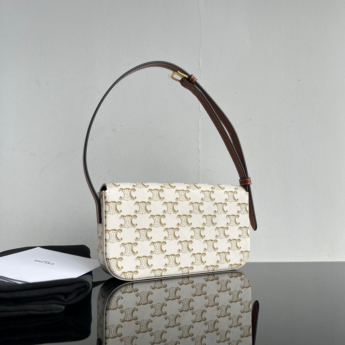 CELINE TRIOMPHE 20 WHITE PATTERN CALFSKIN