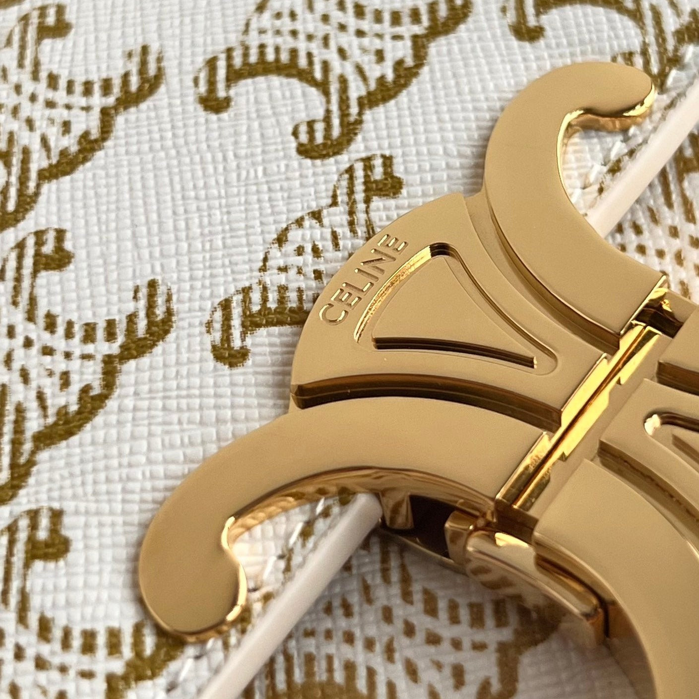 CELINE TRIOMPHE 20 WHITE PATTERN CALFSKIN