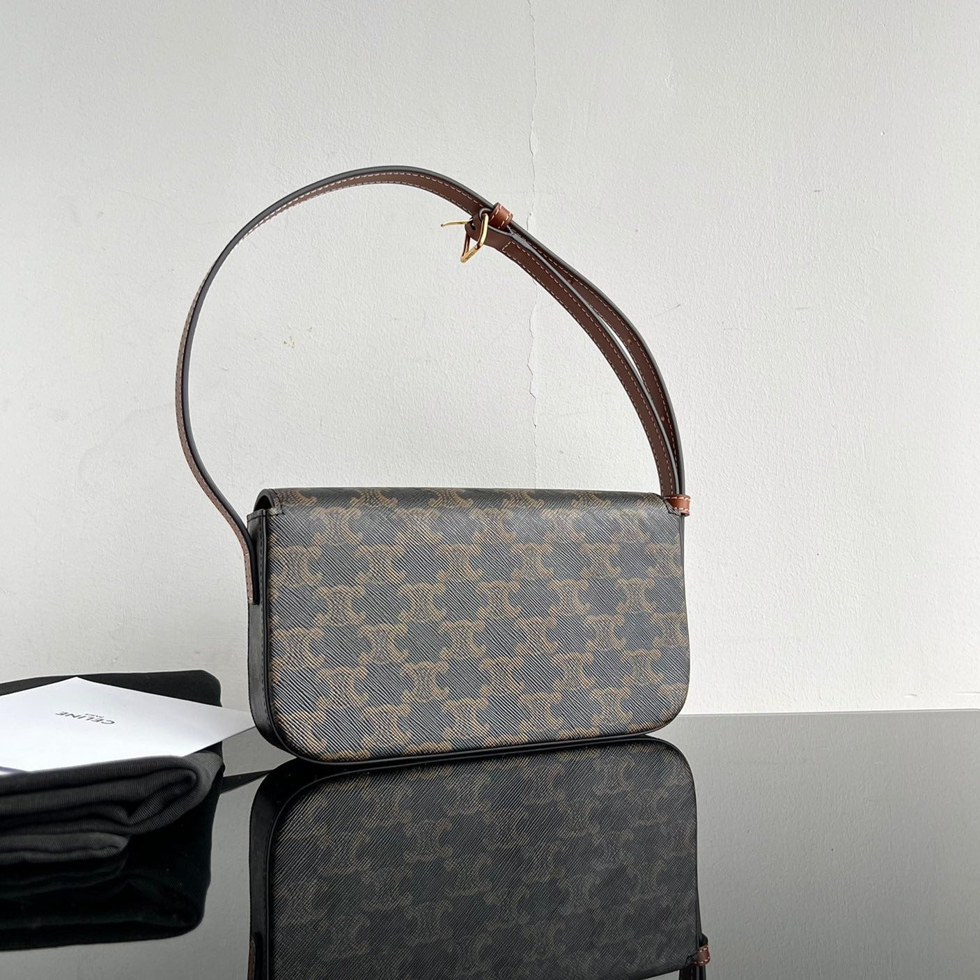 CELINE TRIOMPHE 20 TAN CALFSKIN