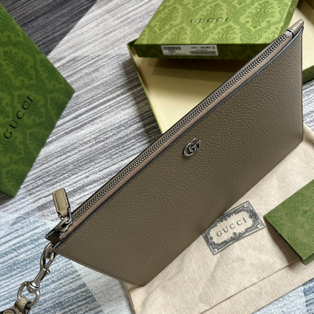 GUCCI MARMONT 30 HANDBAG IN MOCHA BROWN CALFSKIN