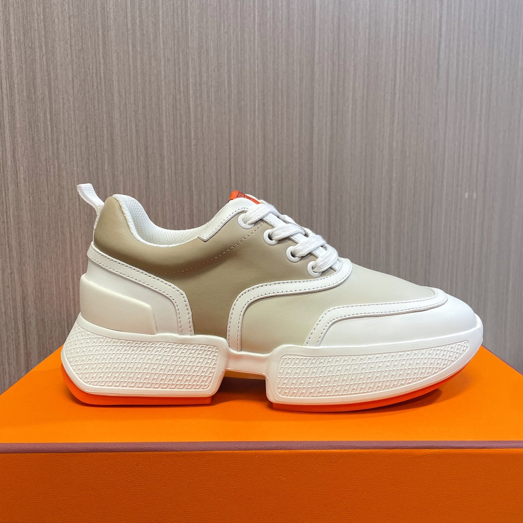 HERMES GIGA SNEAKER BEIGE MIX WHITE CALFSKIN