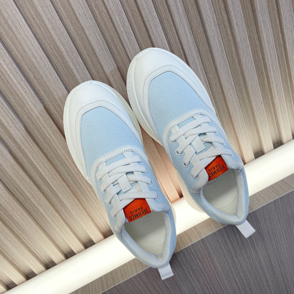 HERMES GIGA SNEAKER BLUE PASTEL MIX WHITE CALFSKIN