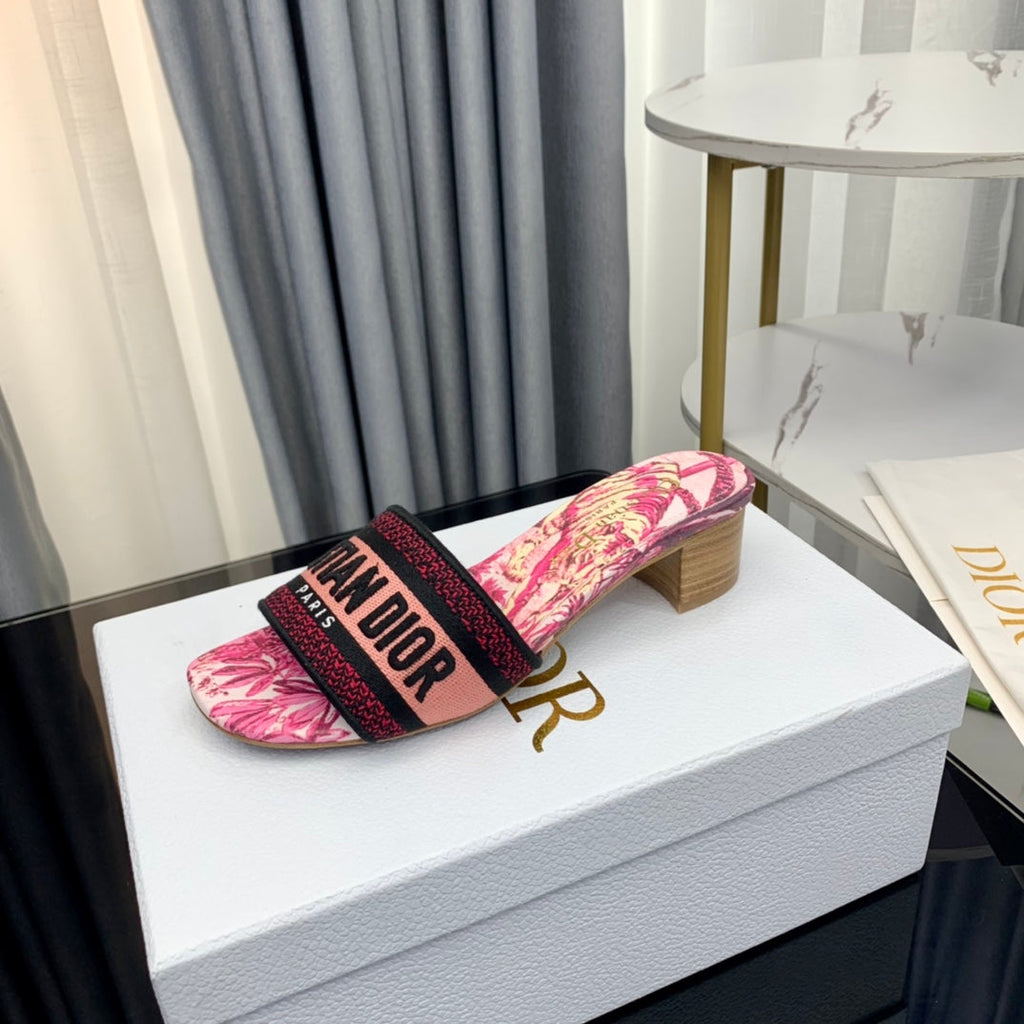 DIOR CD Mule Dway Heeled Slide 45mm Style 74