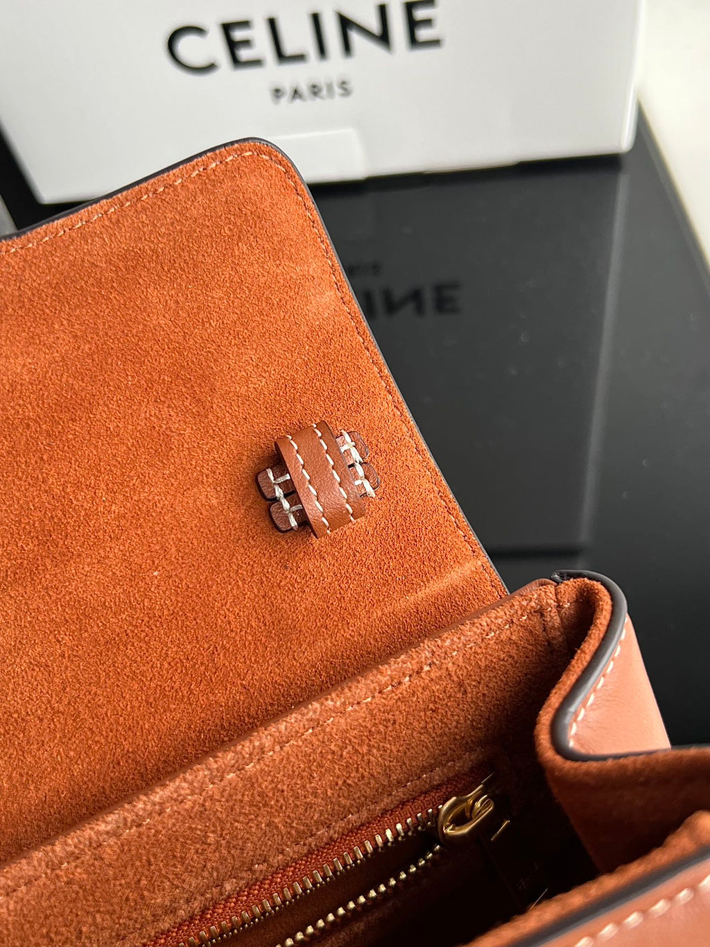 CELINE SOFT 18 CINNAMON BROWN CALFSKIN