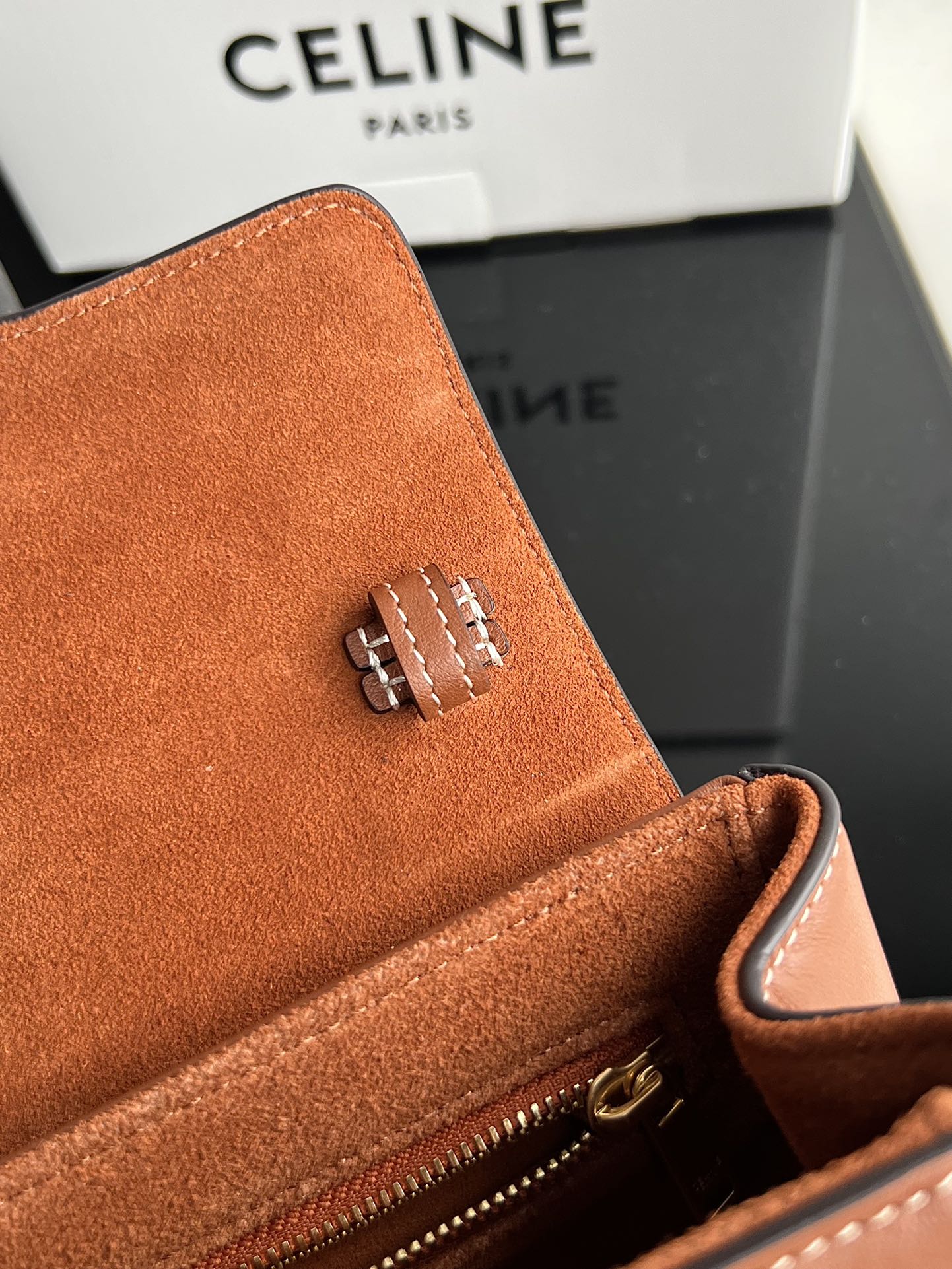 CELINE SOFT 18 CINNAMON BROWN CALFSKIN