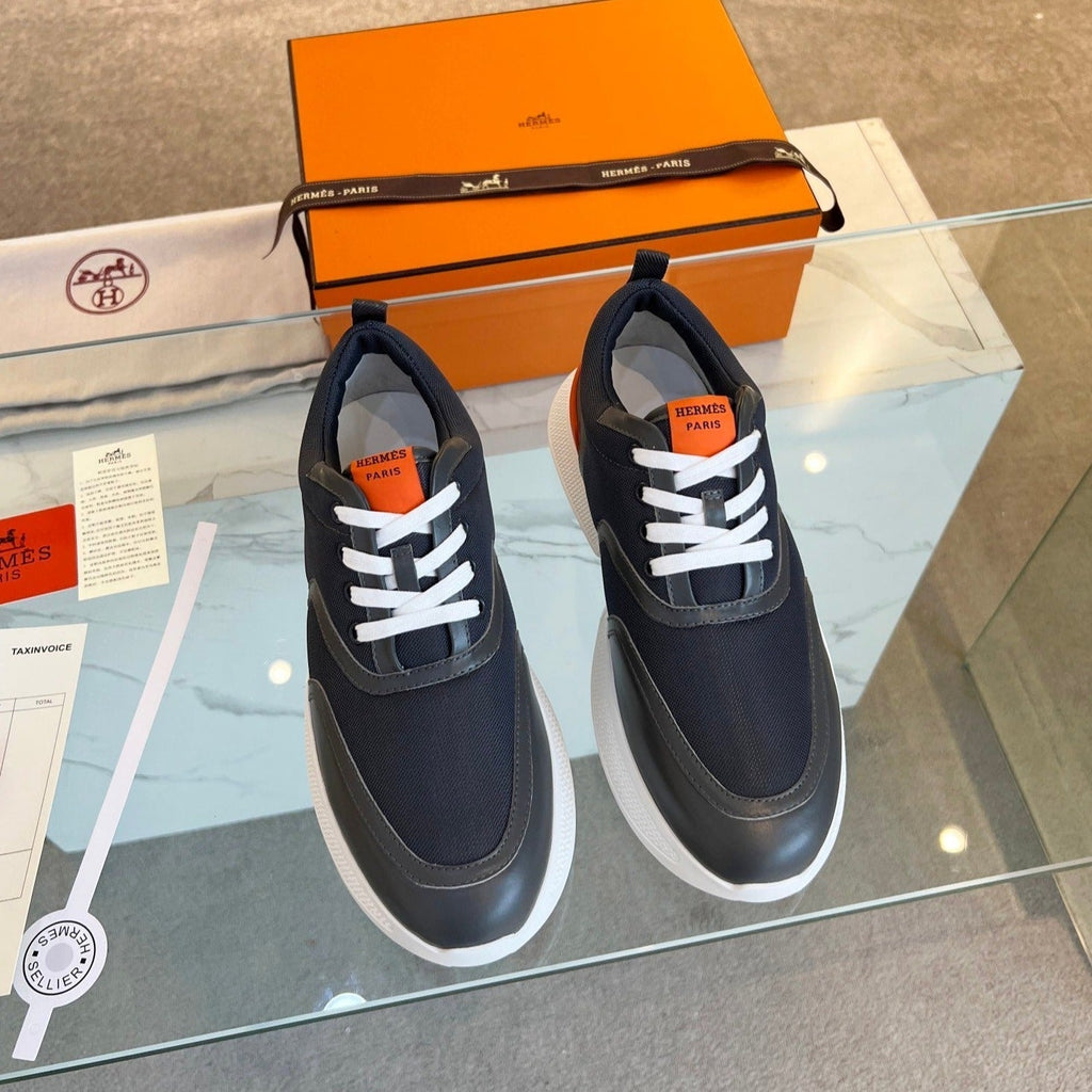 HERMES GIGA SNEAKER BLACK CALFSKIN BLACK SOLE