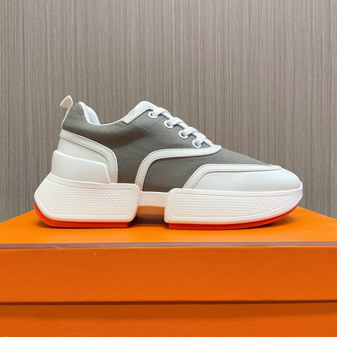 HERMES GIGA SNEAKER GRAY MIX WHITE CALFSKIN