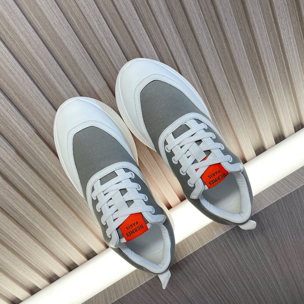 HERMES GIGA SNEAKER GRAY MIX WHITE CALFSKIN