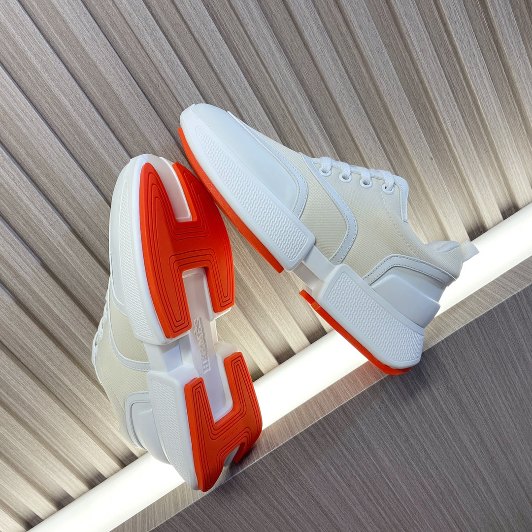 HERMES GIGA SNEAKER BLUE PASTEL PINK WHITE CALFSKIN