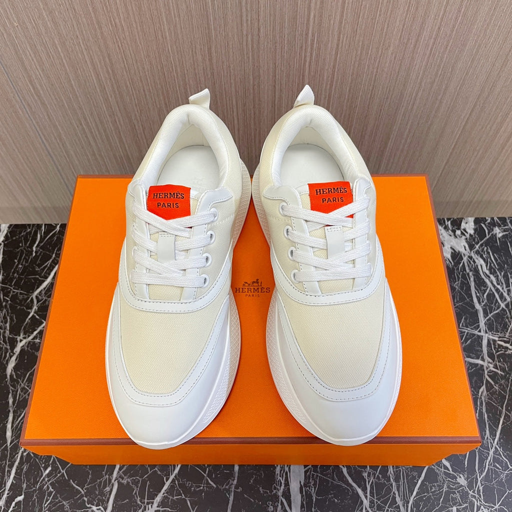HERMES GIGA SNEAKER BLUE PASTEL PINK WHITE CALFSKIN